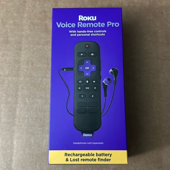 Roku Other - Roku Voice Remote Pro Rechargeable Netflix AppleTV+ Disney+ Paramount+ Brand New